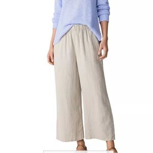 Eileen Fisher Light Beige Wide-Leg Pants